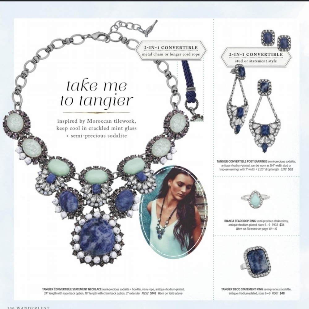 SOLD CHLOE & ISABEL TANGIER SOLADITE CHAMPAGNE CRYSTAL SILVER STATEMENT NECKL… - Picture 13 of 16
